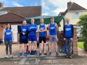 Group of runners participating in the Herts half marathon for Youth Talk.